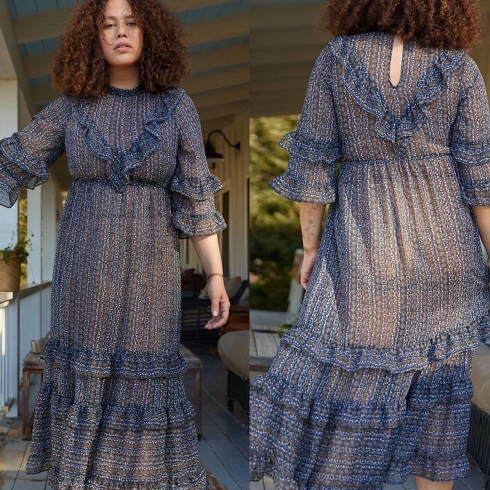 Christy Dawn Bijou Dress in Charcoal Garden NWT